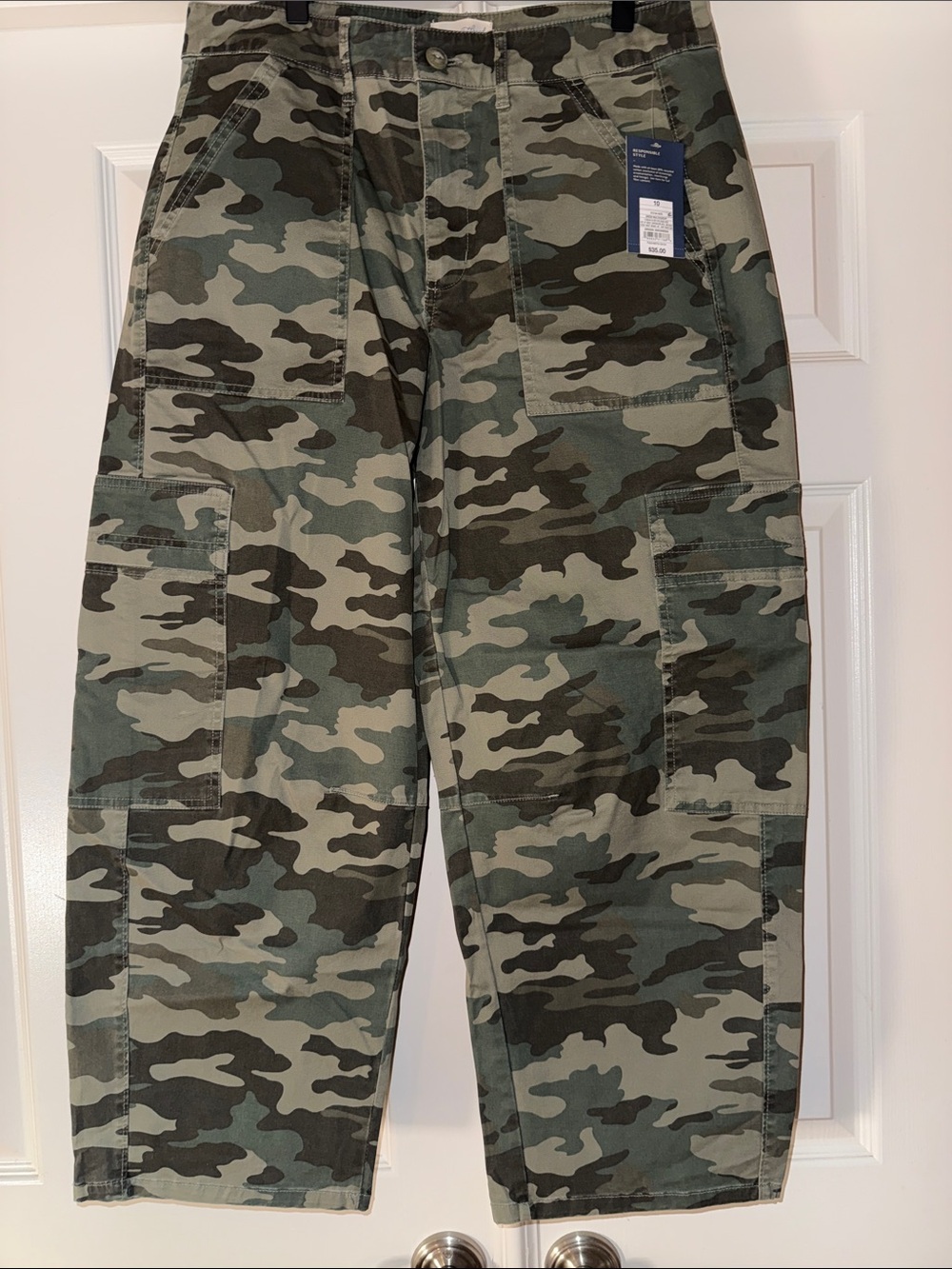 Universal Thread Barrel Camo Utility Pants - Green Camo